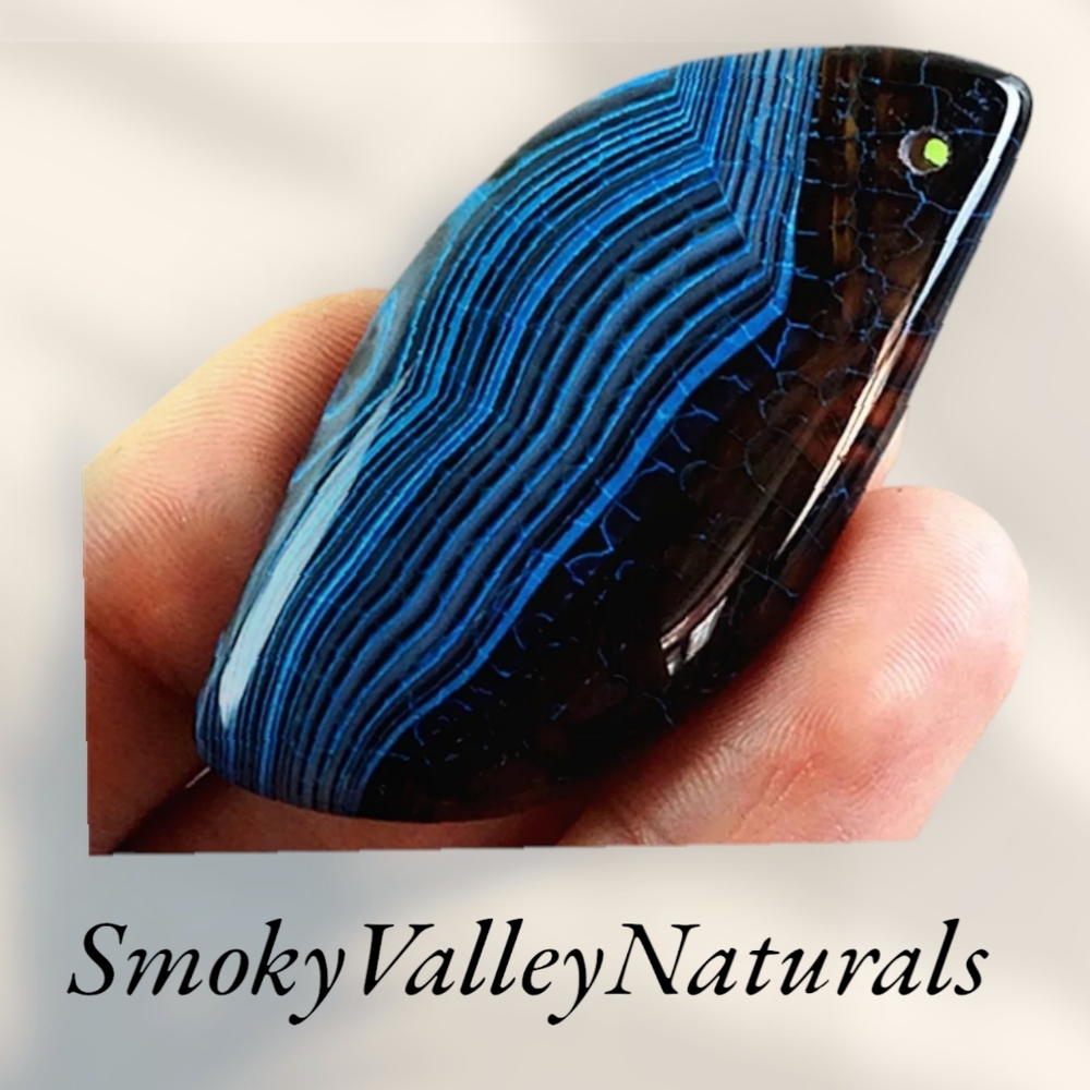 Black and Blue Fire Dragon Freeform Pendant Bead